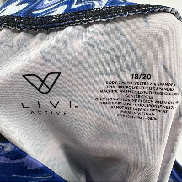 LIVI Active Stretch Leggings Pants Purple Blue Yoga Exercise Compression 18 20 - Picture 3 of 6